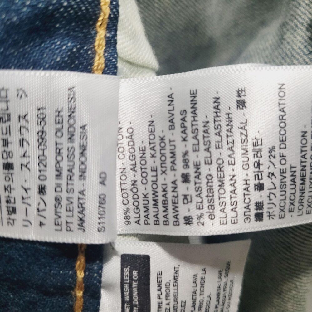 Levi's 502 Jeans Mens 48x32 Blue Wash Tapered Zip Fly Stretch Denim Big & Tall - Picture 9 of 13